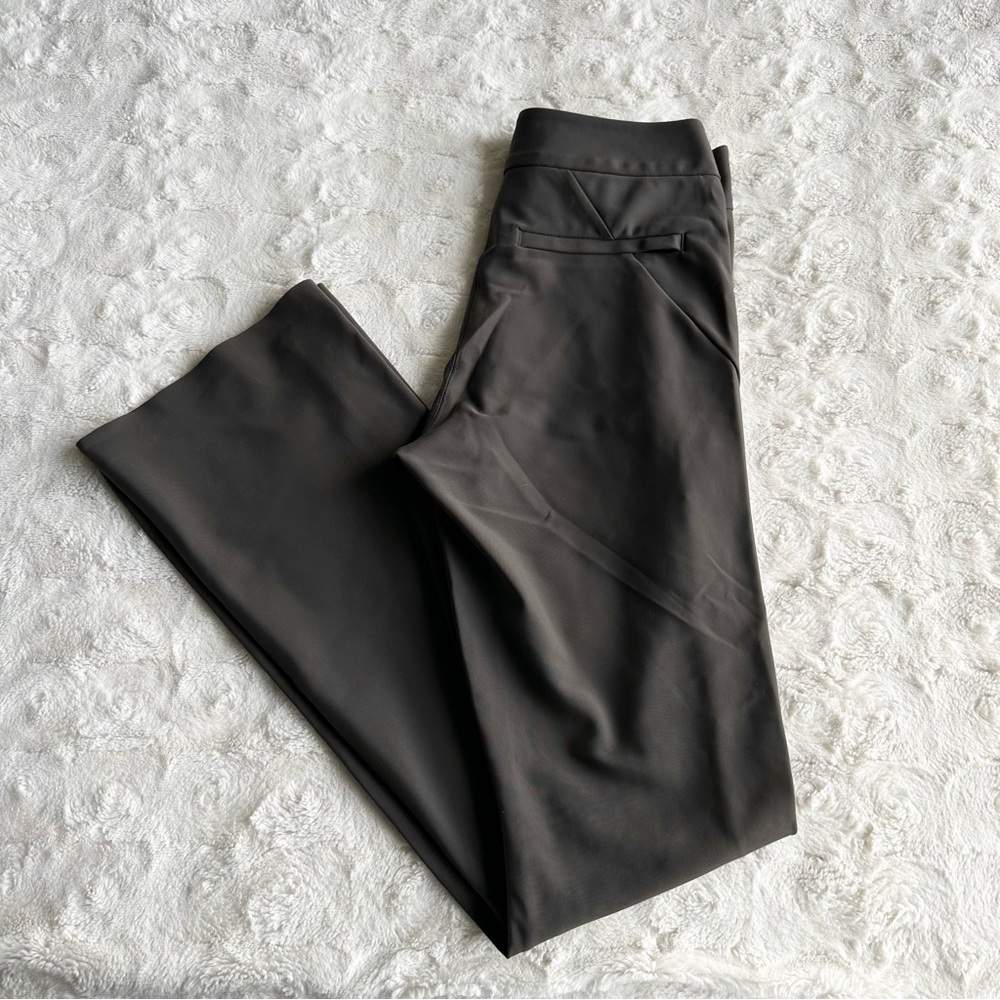Athleta Pants Trousers Womens 2 Gray Stellar Flare Stretch Zip Performance Work